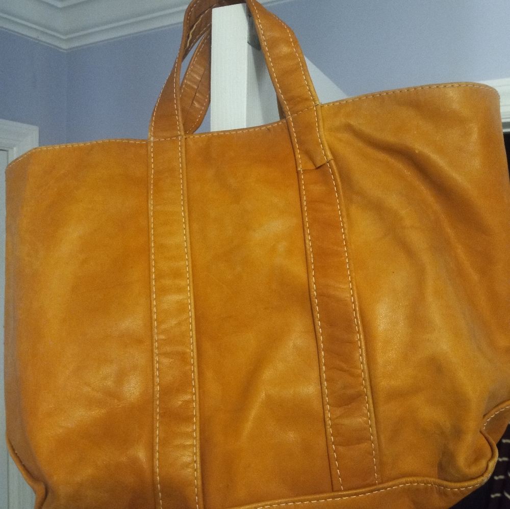 Handmade leather tote bag